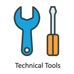 Technical Tools  Vector Fill outline Icon Design illustration. Seo and web Symbol on White background EPS 10 File