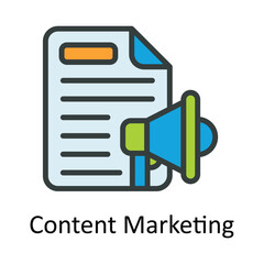 Content Marketing Vector Fill outline Icon Design illustration. Seo and web Symbol on White background EPS 10 File