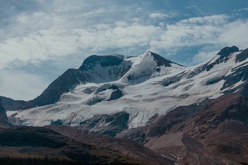 Snow covered winter mountainous landscape