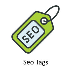 Seo Tags Vector Fill outline Icon Design illustration. Seo and web Symbol on White background EPS 10 File