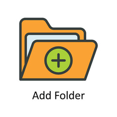 Add Folder Vector Fill outline Icon Design illustration. Seo and web Symbol on White background EPS 10 File