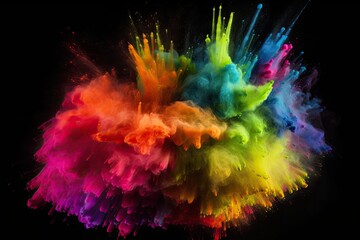 Colorful splash powder explosion