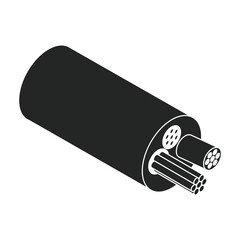 Fiber cable vector icon. Black vector icon isolated on white background fiber cable.