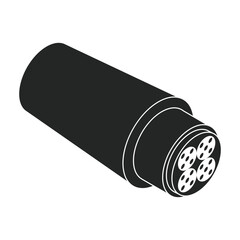 Fiber cable vector icon. Black vector icon isolated on white background fiber cable.