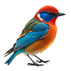 Fototapeta premium Beautiful colorful bird, isolated, transparent background, no background. PNG. Generative AI.