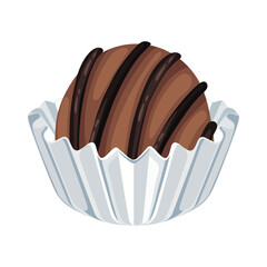 Chocolate Ball Sweet Food Choco Cacao Vector Illustration