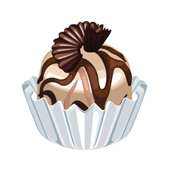 Chocolate Ball Caramel Sweet Food Choco Cacao Vector Illustration