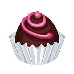Chocolate Ball Sweet Food Choco Cacao Vector Illustration