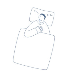 The man is sleeping. 