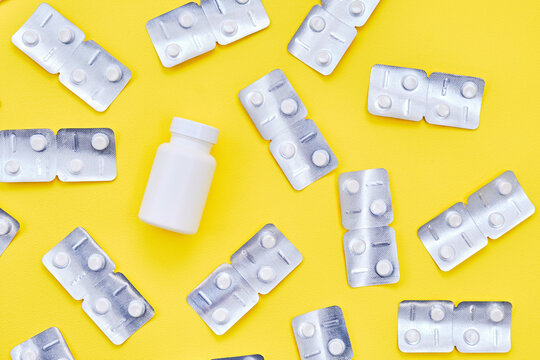 Antiparasitic Drugs on Yellow Background
