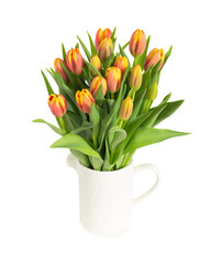 Bouquet of ginger tulips isolated - 606001195