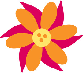 Flower simple vector illustration with summer vibes
