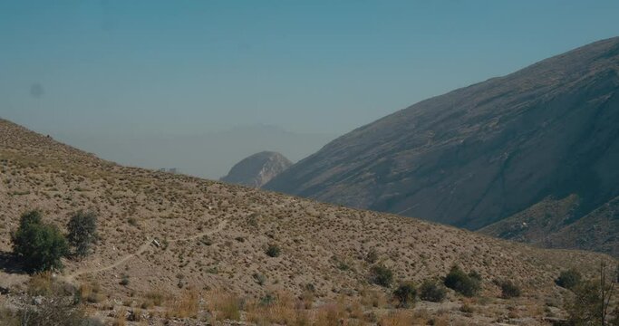 Landscape scene of Mountains in Quetta, Pakistan with blue sky