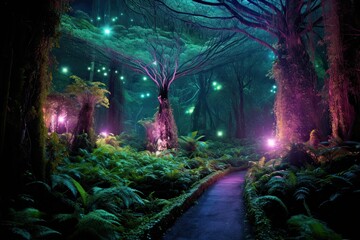 Nature's Light Paintbrush: Admire the Bioluminescent Forest's Artistry
