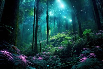 Glowing Oasis: Delve into the Bioluminescent Forest's Tranquil Realm
