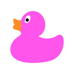 Rubber duck, ducky bath toy flat vector color icon for apps and websites