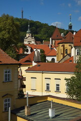 Obraz premium View of the hill Petrin in Prague,Czech Republic,Europe 