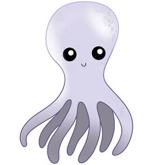 watercolor hand drawn sea animals