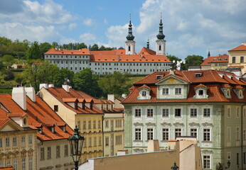 Fototapeta na wymiar View on the Strahov Monastery from Prague Castle,Czech republic,Europe 