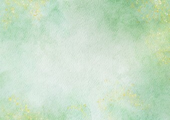 Abstract green pastel watercolor stains background on watercolor paper textured for design...