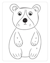 Cute Panda, Panda Illustration, Bear Illustration, Panda Vector, Animals Coloring Pages, Black and White