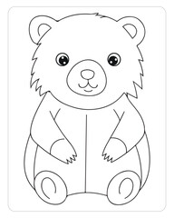 Cute Panda, Panda Illustration, Bear Illustration, Panda Vector, Animals Coloring Pages, Black and White