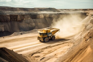 Open-Pit Mining Operation with Modern Green Technology. Generative ai
