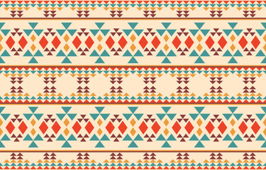 Ethnic abstract ikat art. Aztec ornament print. geometric ethnic pattern seamless  color oriental.  Design for background ,curtain, carpet, wallpaper, clothing, wrapping, Batik, vector illustration.