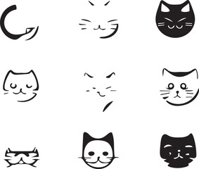 Minimalist cat logo with a clean and modern design.