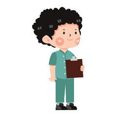Cartoon Male Nurse Character vector