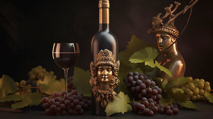 Dionysus god of Wine, illustration, generative ai tools 