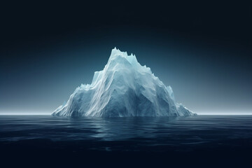 Nature concept. Big floating iceberg in ocean. Generative AI