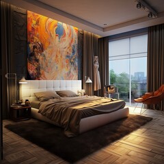 luxury apartment comfortable suite lounge, Generative AI