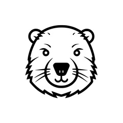 Groundhog head vector illustration isolated on transparent background