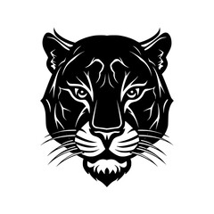 Black panther head vector illustration isolated on transparent background