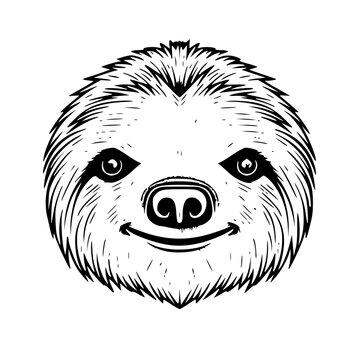 Sloth head vector illustration isolated on transparent background