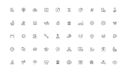 Energy and industry linear icons collection. Energy and industry line icons set. Vector illustrator.