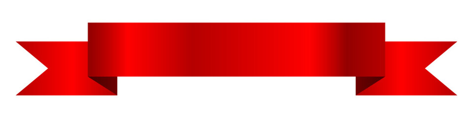 Silk red ribbon or label. Banner symbol. Wave banner elements. Vector illustration
