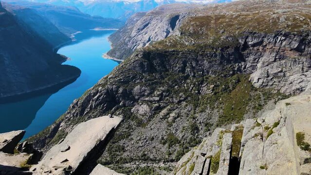 Beautiful landscape of a river in a rocky mountains