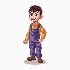 A cute character vector illustration of a boy smilling