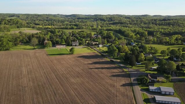 Beautiful view of a Zoar village in Ohio with green trees