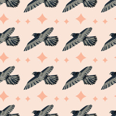 Pattern with falcon bird.