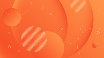 Modern Abstract Background with Motion Round Circle Wave Retro Memphis and Red Orange Gradient Color