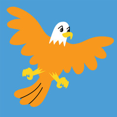 Flying Eagle Cartoon Illustration