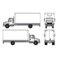 truck car outline, year 1993, isolated white background, part 3