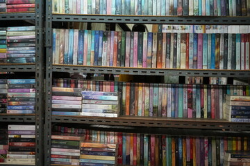 Lots and lots of old novels for rent to read.