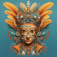 native ritual mask, traditional tribal ornament, generative ai