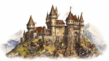 castle on the mountain Generative AI