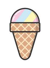 Colored ice cream cone