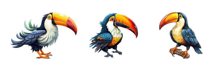 Cartoon toucan bird. Vector illustration.
